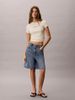 Calvin Klein - Áo Thun Tay Ngắn Nữ Contour Rib Logo Cropped Tee