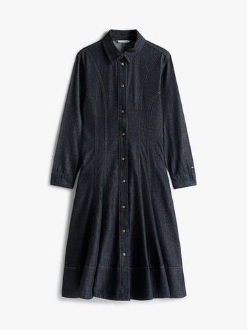 Tommy Hilfiger - Đầm Jeans Nữ Pure Denim Long Sleeve Long Dress