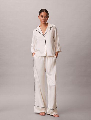 Calvin Klein - Áo Ngủ Nữ Satin Sheen Short Sleeve Shirt
