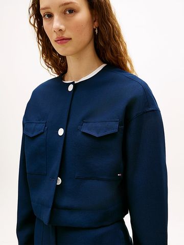 Tommy Hilfiger - Áo Khoác Nữ Tailored Collarless Boxy Short Utility Jacket