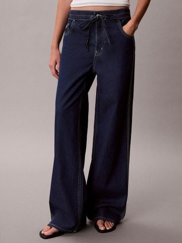 Calvin Klein - Quần Jean Dài Nữ Contrast Stripe Low Rise Baggy