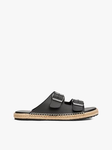 Tommy Hilfiger - Dép quai ngang nam Jute Slip-On Sandals With Leather