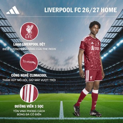 Adidas - Quần Ngắn Thể Thao Nam Liverpool FC 26/27 Replica
