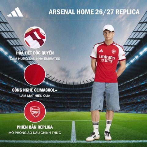 Adidas - Áo Tay Ngắn Thể Thao Nam Arsenal Fc 26/27 Replica