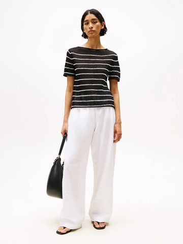 Tommy Hilfiger - Áo len tay ngắn nữ Textured Knit Slim Short Sleeve Jumper - 2