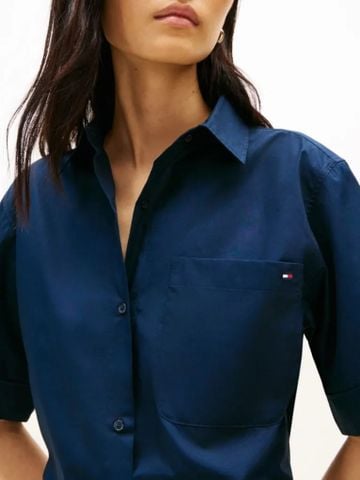 Tommy Hilfiger - Áo Sơ Mi Tay Ngắn Nữ Essential Poplin Short Sleeve Shirts
