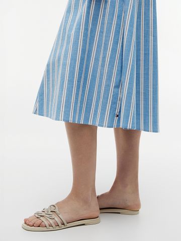 Tommy Hilfiger - Đầm Sơ Mi Nữ Tie Detail Cap Sleeve Midi Shirt Dress