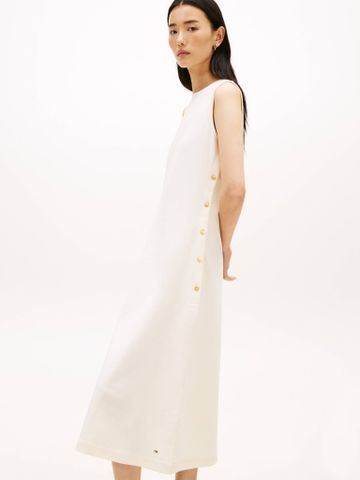 Tommy Hilfiger - Đầm Midi Nữ Gold Button Long Midi Dress - 4