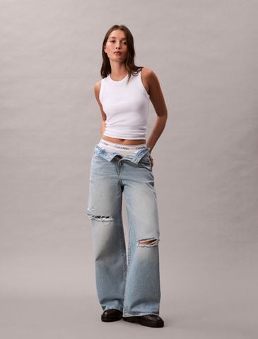 Calvin Klein - Áo ba lỗ nữ Monogram Rib Knit Tank Top