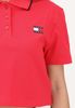 Tommy Hilfiger - Áo Polo Nữ Women's Strawberry Red Cropped Short Sleeve Polo Shirt