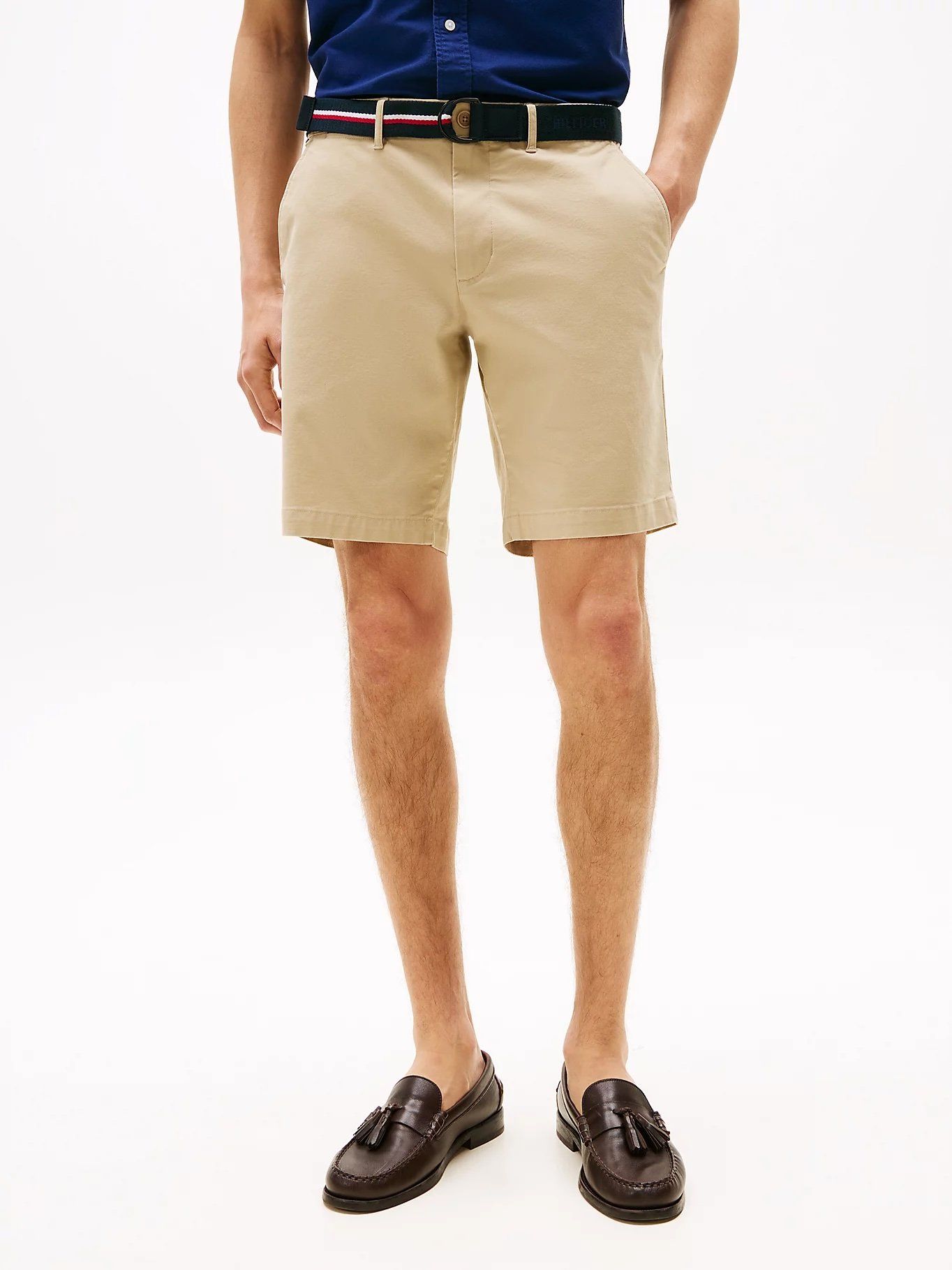 Tommy Hilfiger - Quần kaki ngắn nam Brooklyn Belted Slim Chino Shorts