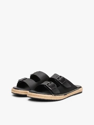 Tommy Hilfiger - Dép quai ngang nam Jute Slip-On Sandals With Leather