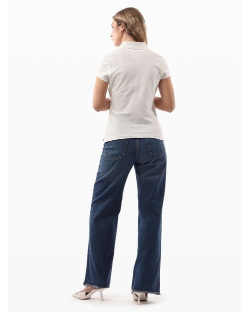 Tommy Hilfiger - Áo thun có cổ polo tay ngắn nữ TH Script Slim Polo