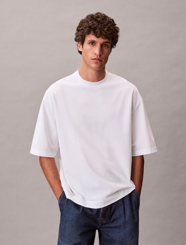 Calvin Klein - Áo Thun Tay Ngắn Nam Embossed Monogram Cooling Pique Relaxed Tee