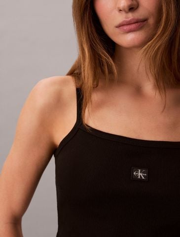 Calvin Klein - Áo Ba Lỗ Nữ Cropped Ribbed Cotton Cami Top