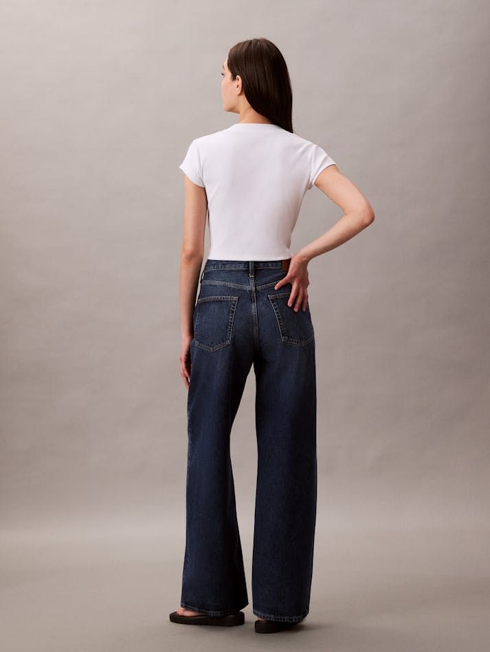Calvin Klein - Quần jeans ống rộng nữ Premium Wide Leg Jeans