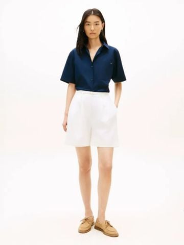 Tommy Hilfiger - Áo Sơ Mi Tay Ngắn Nữ Essential Poplin Short Sleeve Shirts