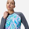Speedo - Áo bơi tay dài chống nắng nữ Printed Long Sleeve Swim Tee Grey