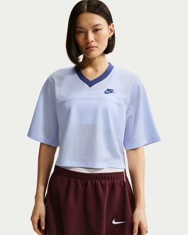 Nike - Áo Tay Ngắn Thể Thao Nữ Sportswear Heritage Festival Crop Mesh Jersey