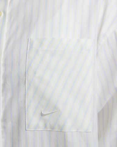 Nike - Áo Sơ Mi Nữ Nike Sportswear Chill Poplin Women's Oversized Woven Long-Sleeve Striped Top