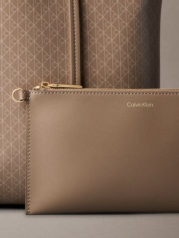 Calvin Klein - Túi Tote Nữ Allover Monogram Logo Small Tote Bag With Pouch - 4