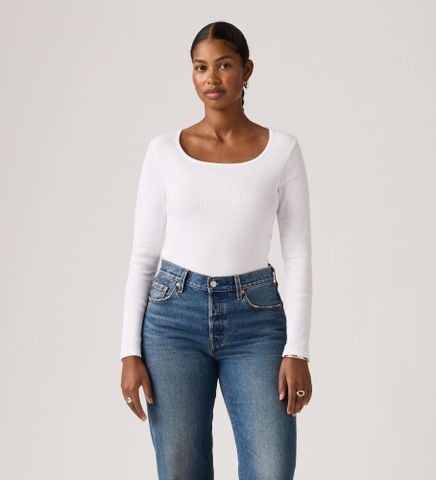 Levi's - Áo thun tay dài nữ Essential Square Neck Long Sleeve Tee