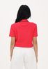 Tommy Hilfiger - Áo Polo Nữ Women's Strawberry Red Cropped Short Sleeve Polo Shirt
