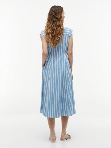 Tommy Hilfiger - Đầm Sơ Mi Nữ Tie Detail Cap Sleeve Midi Shirt Dress - 2