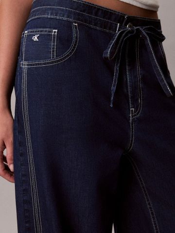 Calvin Klein - Quần Jean Dài Nữ Contrast Stripe Low Rise Baggy