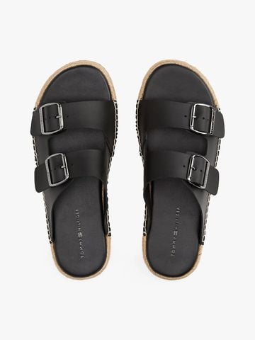 Tommy Hilfiger - Dép quai ngang nam Jute Slip-On Sandals With Leather