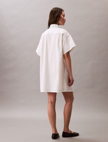 Calvin Klein - Đầm nữ Cotton Twill Mini Shirt Dress - 4