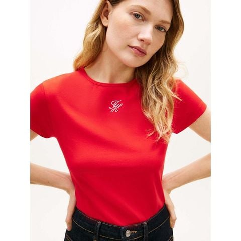 Tommy Hilfiger - Áo Thun Tay Ngắn Nữ TH Script Slim Tee - 2