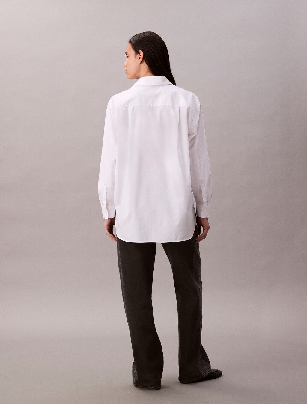 Calvin Klein - Áo sơ mi tay dài nữ Poplin Relaxed Shirt