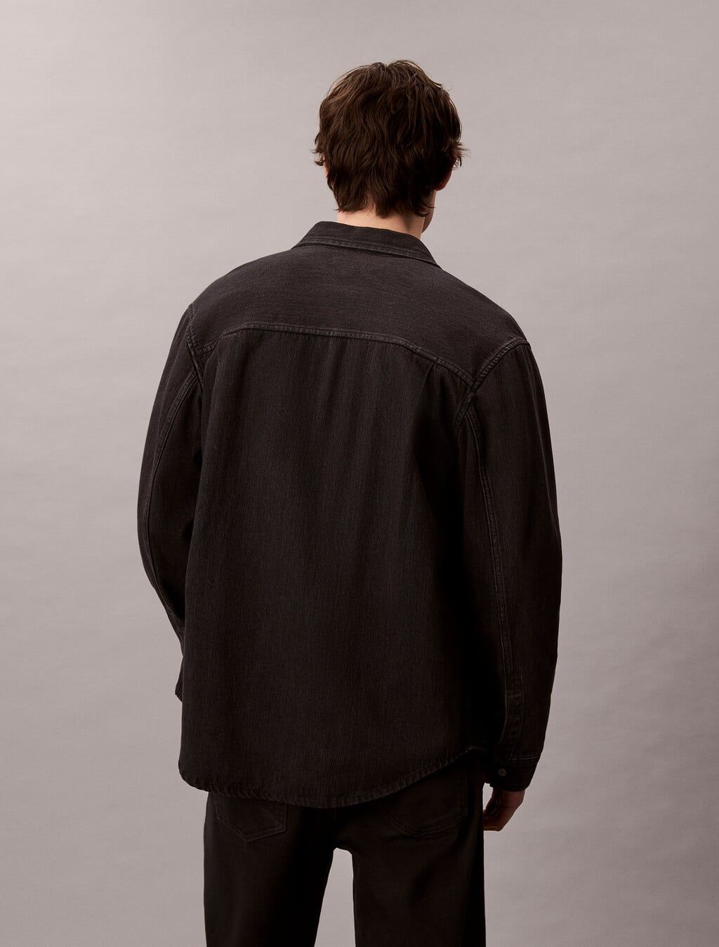 Calvin Klein - Áo sơ mi tay dài nam Classic Black Overshirt