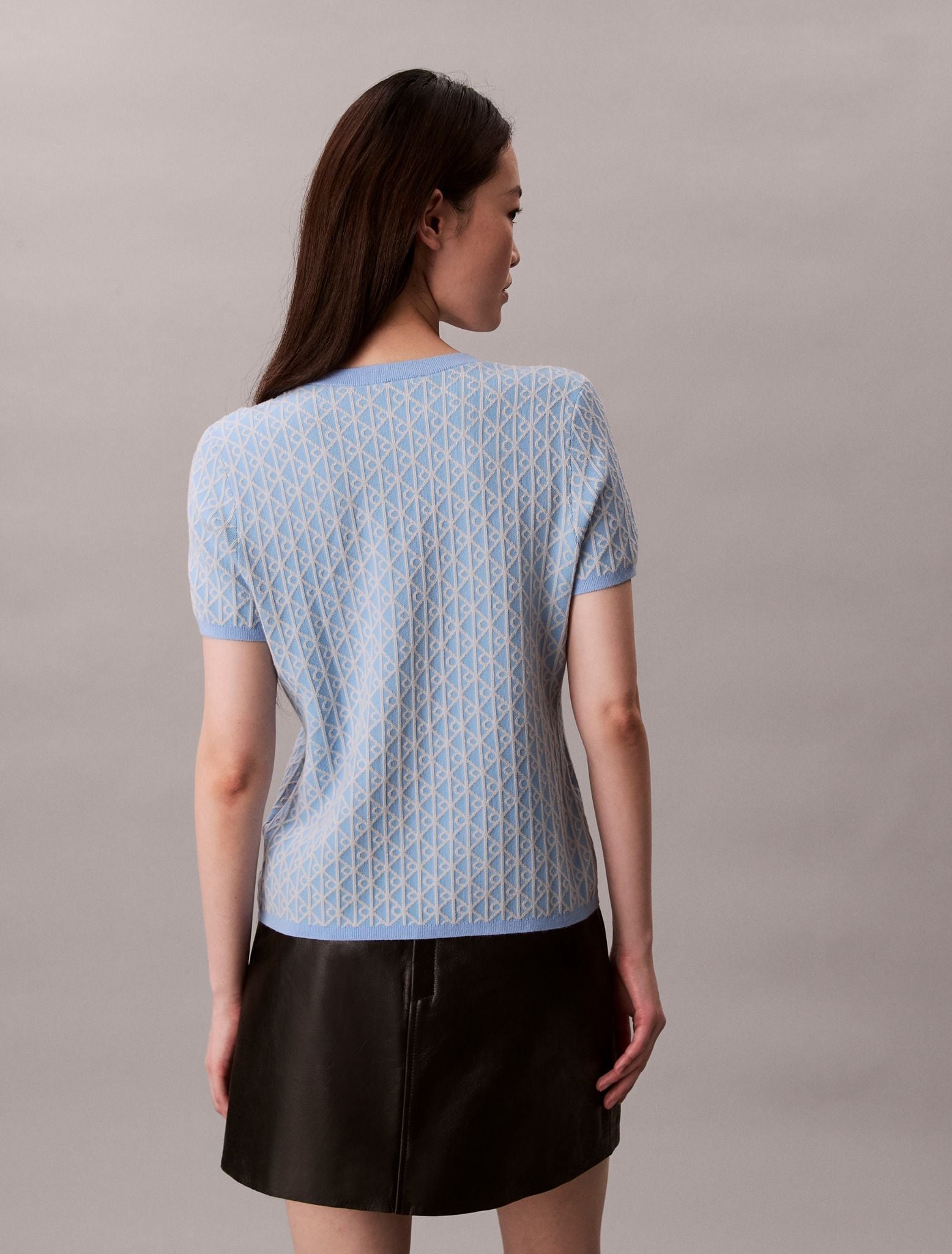 Calvin Klein - Áo len tay ngắn nữ Knit Cap Sleeve Baby Tee