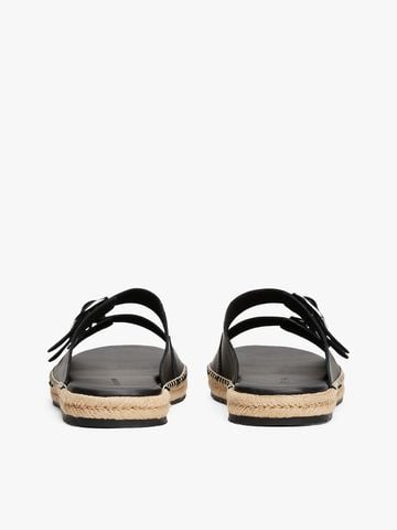 Tommy Hilfiger - Dép quai ngang nam Jute Slip-On Sandals With Leather