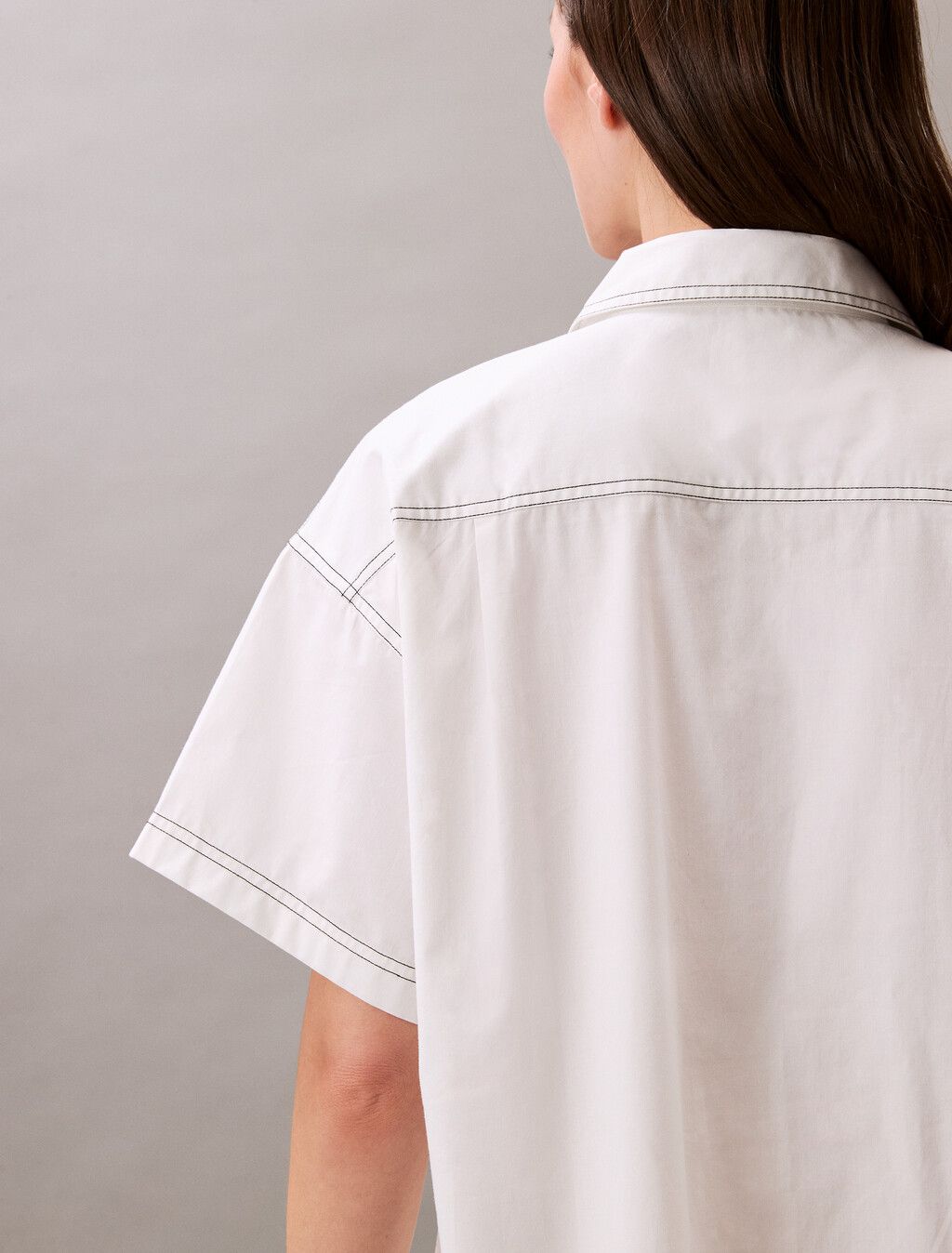 Calvin Klein - Đầm nữ Cotton Twill Mini Shirt Dress