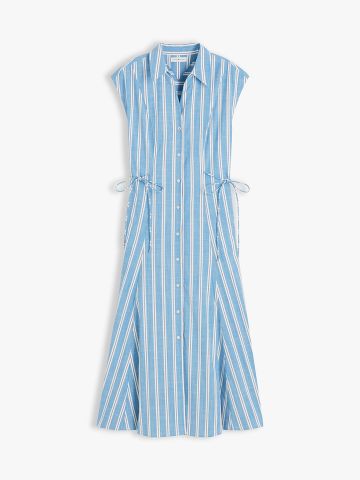 Tommy Hilfiger - Đầm Sơ Mi Nữ Tie Detail Cap Sleeve Midi Shirt Dress - 3