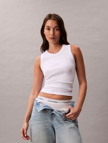Calvin Klein - Áo ba lỗ nữ Monogram Rib Knit Tank Top