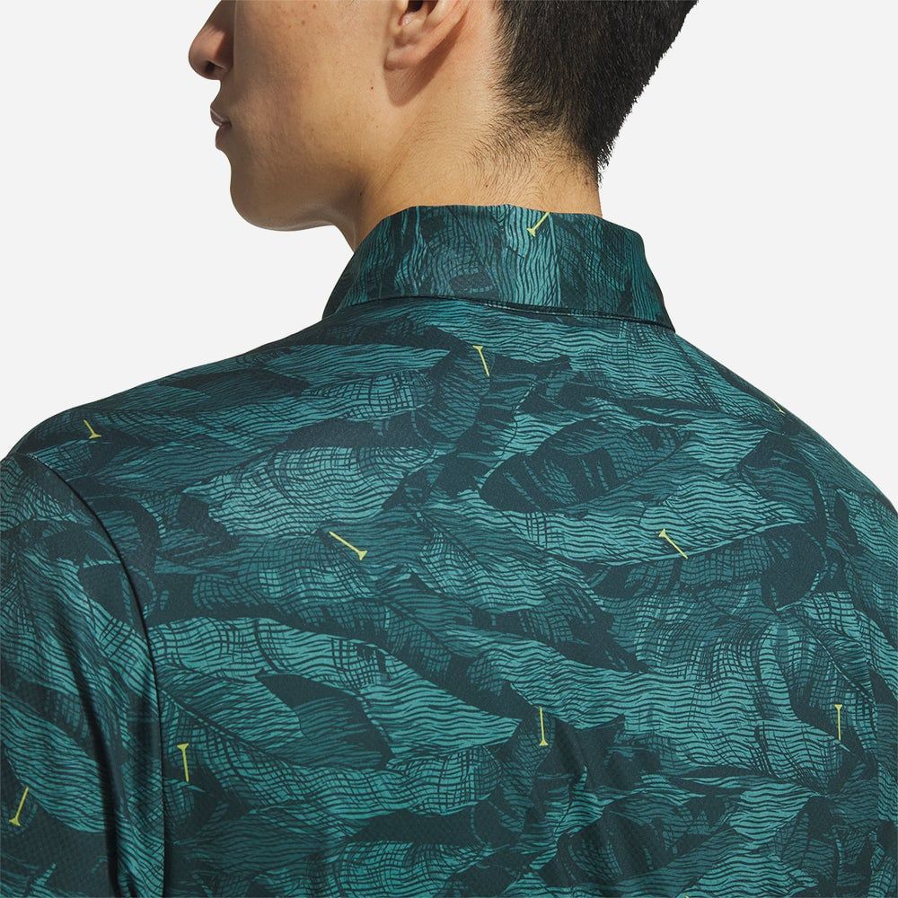 adidas - Áo thun có cổ đánh gôn Nam Men's Adidas Ultimate365 Graphic Allover Print Golf Polo - Blue