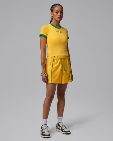 Nike - Quần Ngắn Thể Thao Nữ Jordan Brooklyn Women's Knit Brazil Shorts