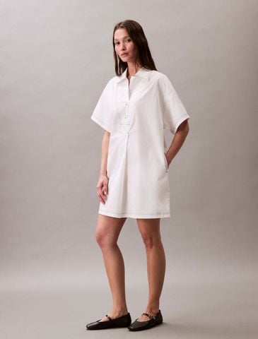 Calvin Klein - Đầm nữ Cotton Twill Mini Shirt Dress - 2