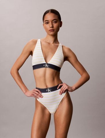 Calvin Klein - Áo Ngực Nữ Triangle Bralette - Graphic Monogram Microfibre Stretch