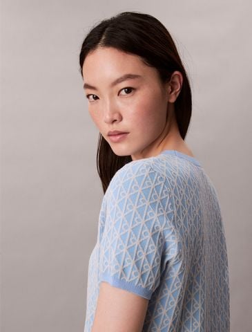 Calvin Klein - Áo len tay ngắn nữ Knit Cap Sleeve Baby Tee - 2