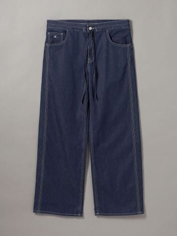 Calvin Klein - Quần Jean Dài Nữ Contrast Stripe Low Rise Baggy - 3