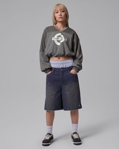 Nike - Áo Tay Dài Thể Thao Nữ Jordan Brooklyn Woven Long-Sleeve Graphic Sweatshirt