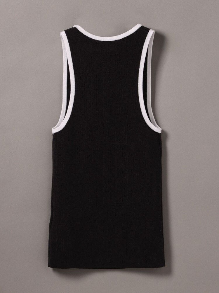 Calvin Klein - Áo ba lỗ dệt kim nữ Contrast Trim Rib Tank Top