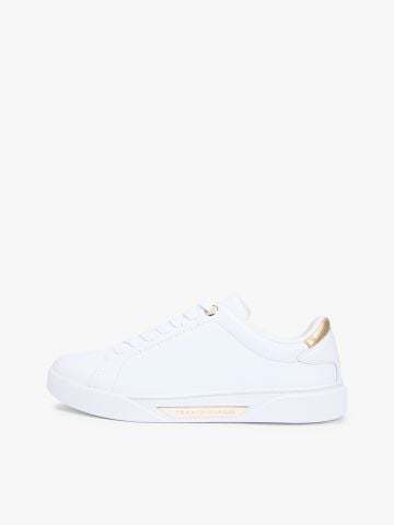 Tommy Hilfiger - Giày Sneakers Nữ Leather Logo Plaque Court Trainers