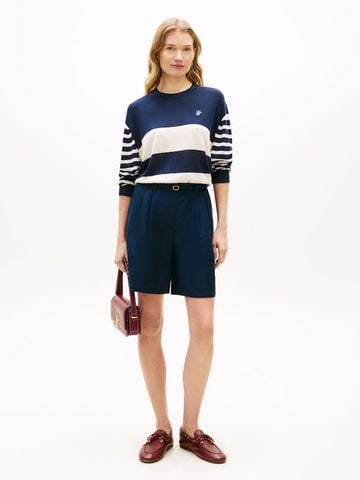 Tommy Hilfiger - Áo đệt kim Sweater Nữ Relaxed Crew Neck Jumper With Silk