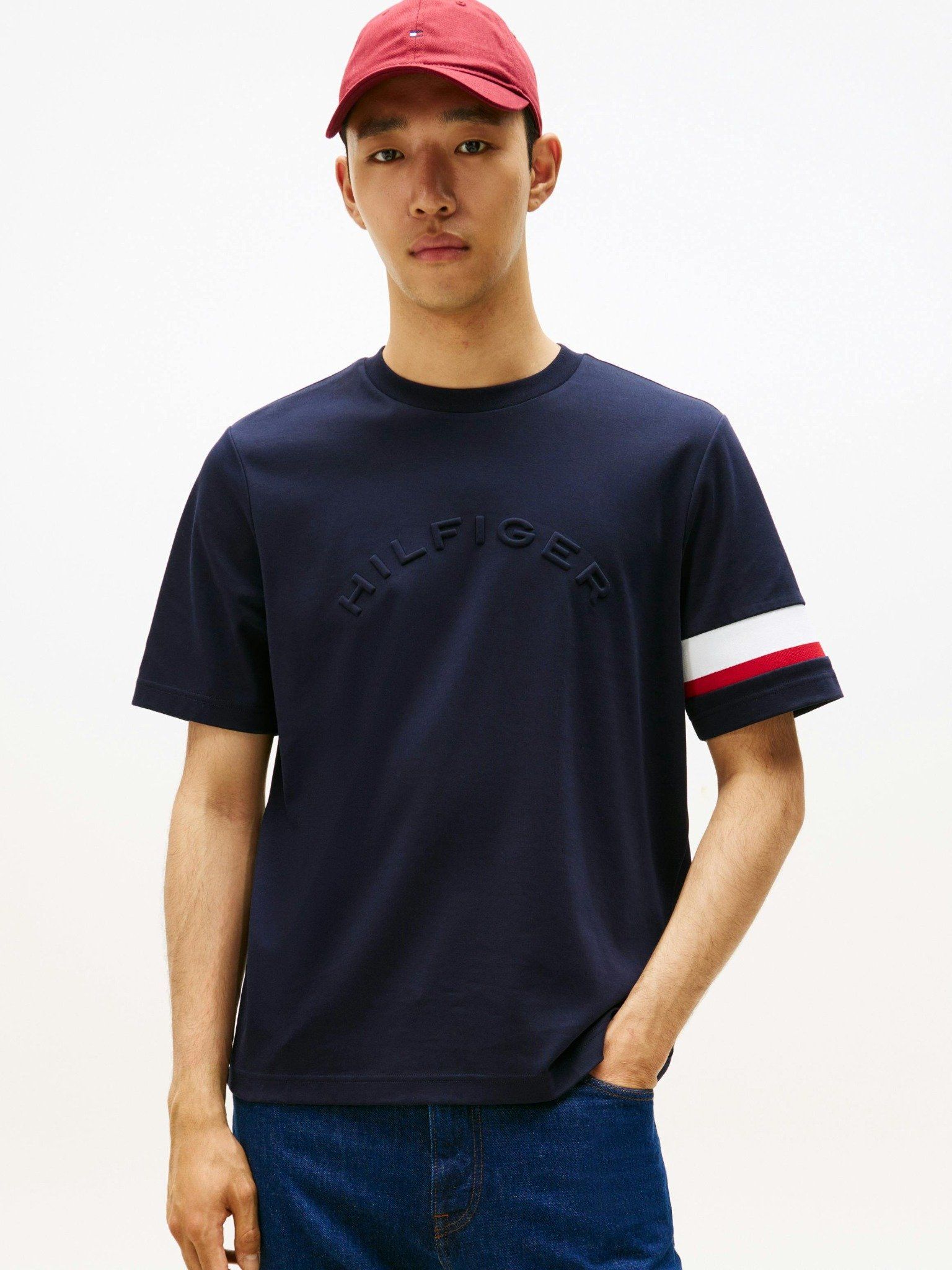 Tommy Hilfiger - Áo thun tay ngắn nam Colour-Blocked Sleeve Interlock Knit T-Shirt